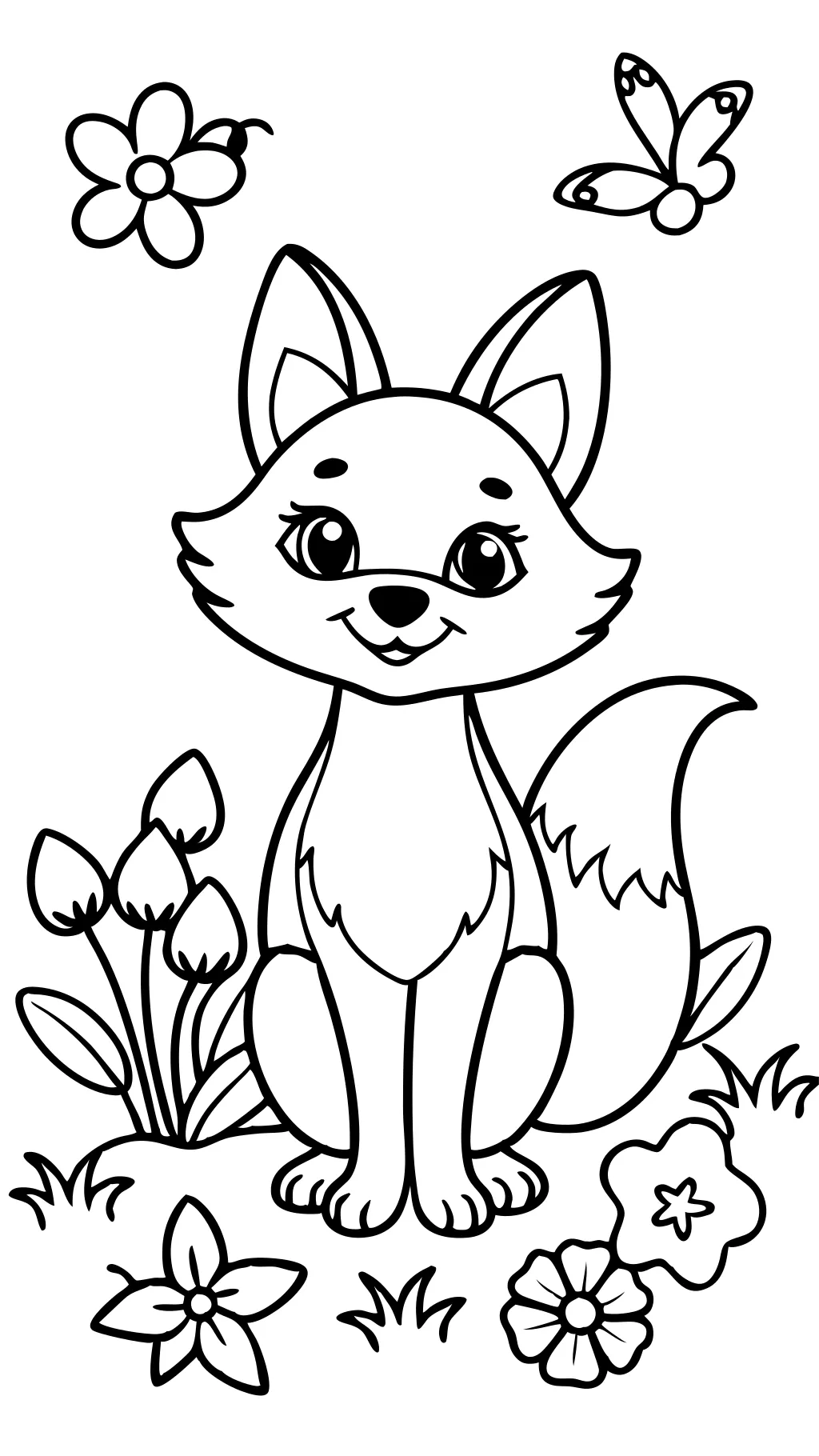 easy cute fox coloring pages